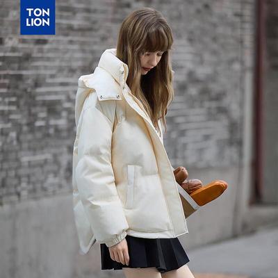 Женская зимняя короткая пуховая куртка с капюшоном TonLion 2025