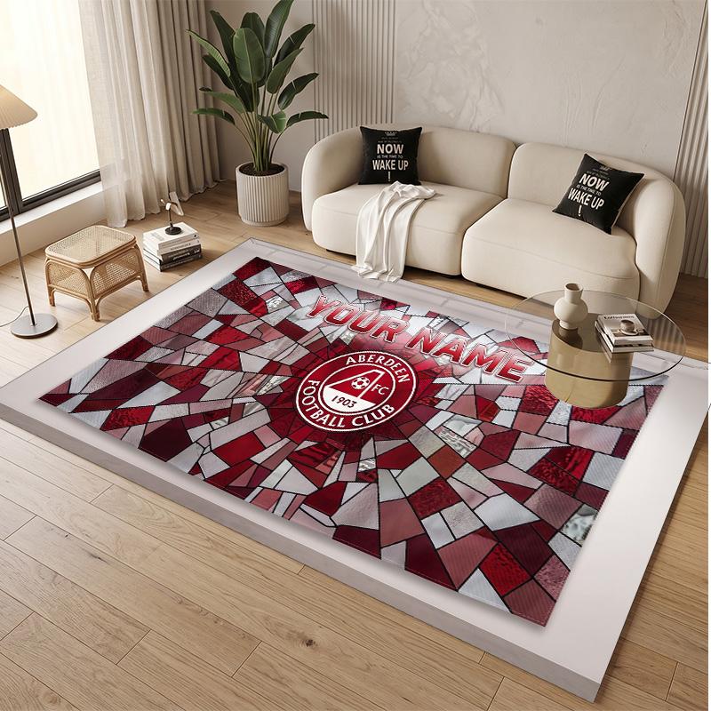 Personalized Crystal Velvet Carpet Aberdeen FC Pattern Non Slip Floor Rug