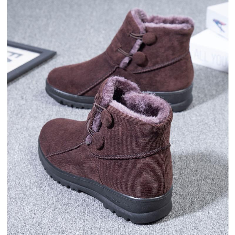 Модные женские зимние сапоги 2025 года, новые нескользящие теплые ботинки, повседневные плюшевые ботинки на платформе, женские высокие нескользящие хлопковые туфли