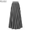ZANZEA Женские повседневные свободные длинные юбки в полоску