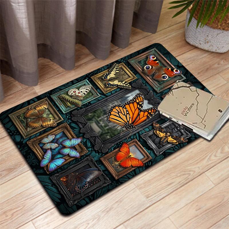 Butterfly Collection Pattern Rug Floor Mat for Living Room or Bedroom Soft and Comfortable Carpet a Gift for Birthday and Holiday.