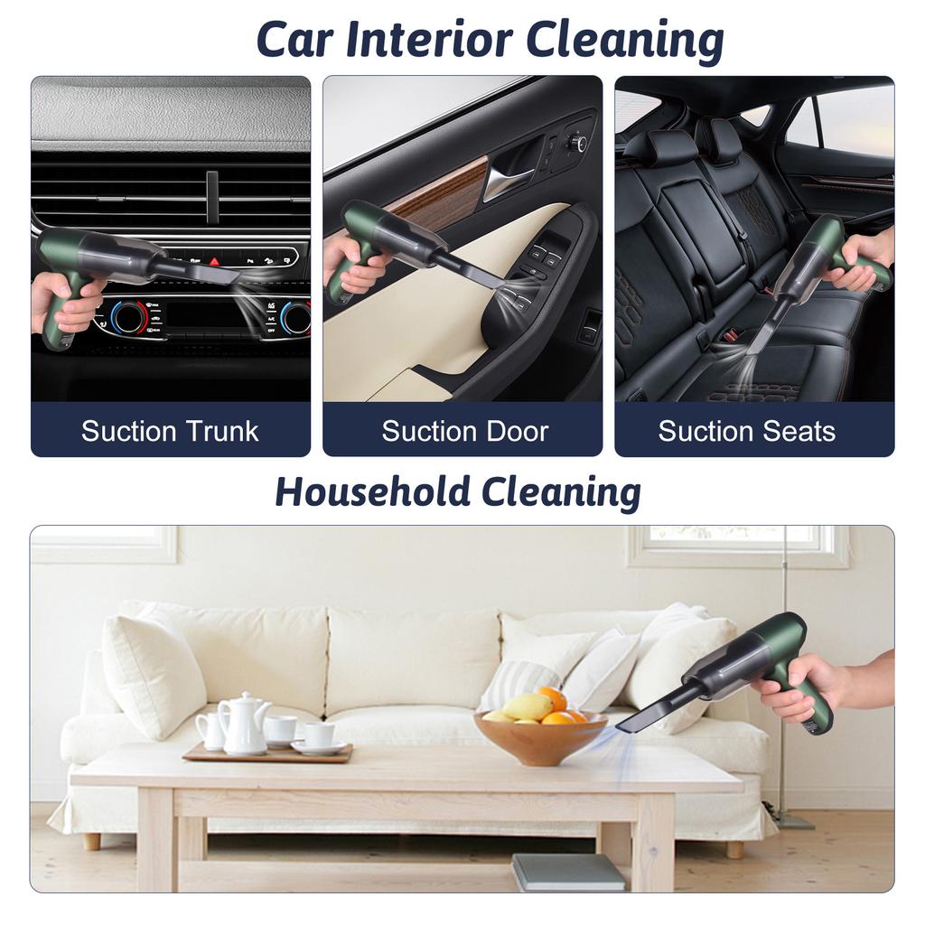 Ручной пылесос, беспроводной, 19000 Па, мощное всасывание и выдув, 3 в 1, пылеуловитель и воздуходувка.