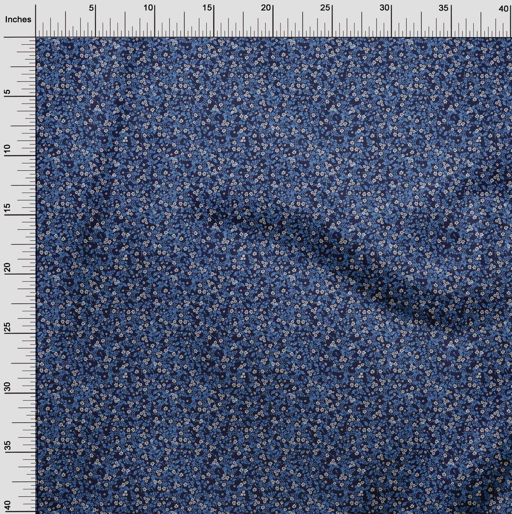 oneOone Ткань Cotton Flex Blue с цветочным рисунком, силуэт Diy, стеганая ткань, принт, ткань по ярдам 40 дюймов