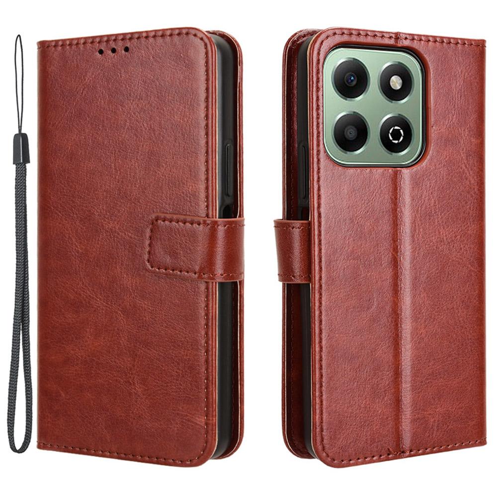 Для Honor X6b 4G Чехол-подставка для телефона Текстура Crazy Horse Обложка-кошелек из ПУ кожи