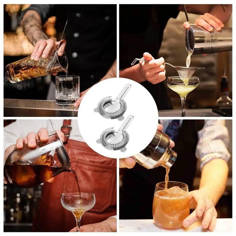 Утолщенный дуршлаг из нержавеющей стали, барный дуршлаг, винный бокал, фильтр для льда, кухонные аксессуары