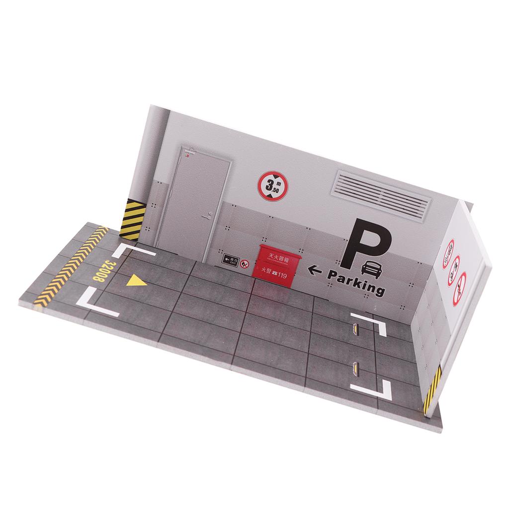 3pcs Parking Lot Model Innovative Simulation PVC Easy Assembly 1:32 Scale Parking Lot Toy for