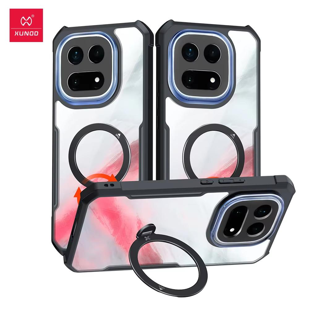XUNDD For Vivo iQOO 15 Case Airbag Shockproof Casing Luxury Back Cover With Rotatable Magnetic Holder