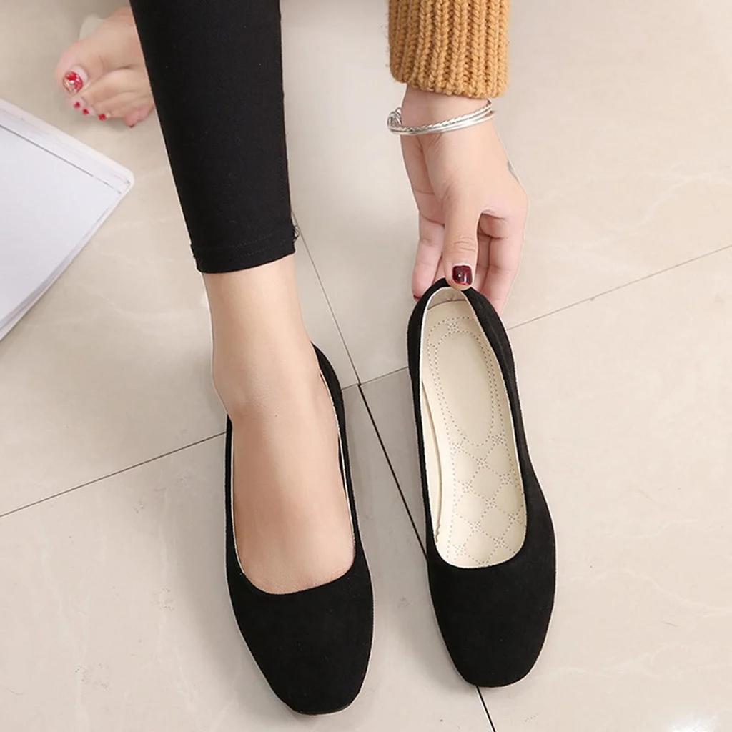 Women Ladies Slip On Flat Shoes Sandals Casual Ballerina Shoes Size
