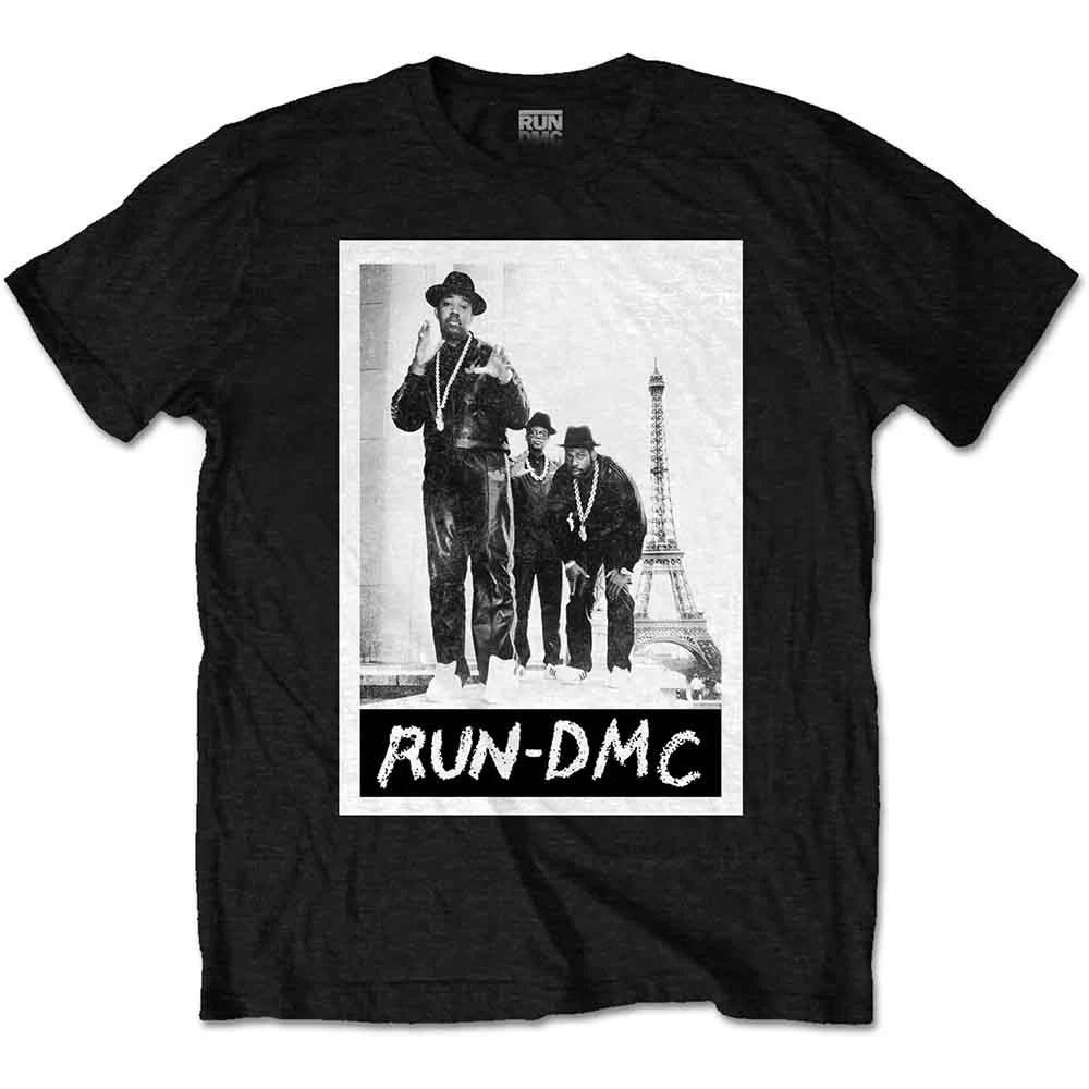 Run DMC Unisex TShirt Paris Photo Black