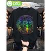 Tree of Life Mandala Graphic Tee Men Short Sleeve Crew Neck Summer Casual Black T-Shirt