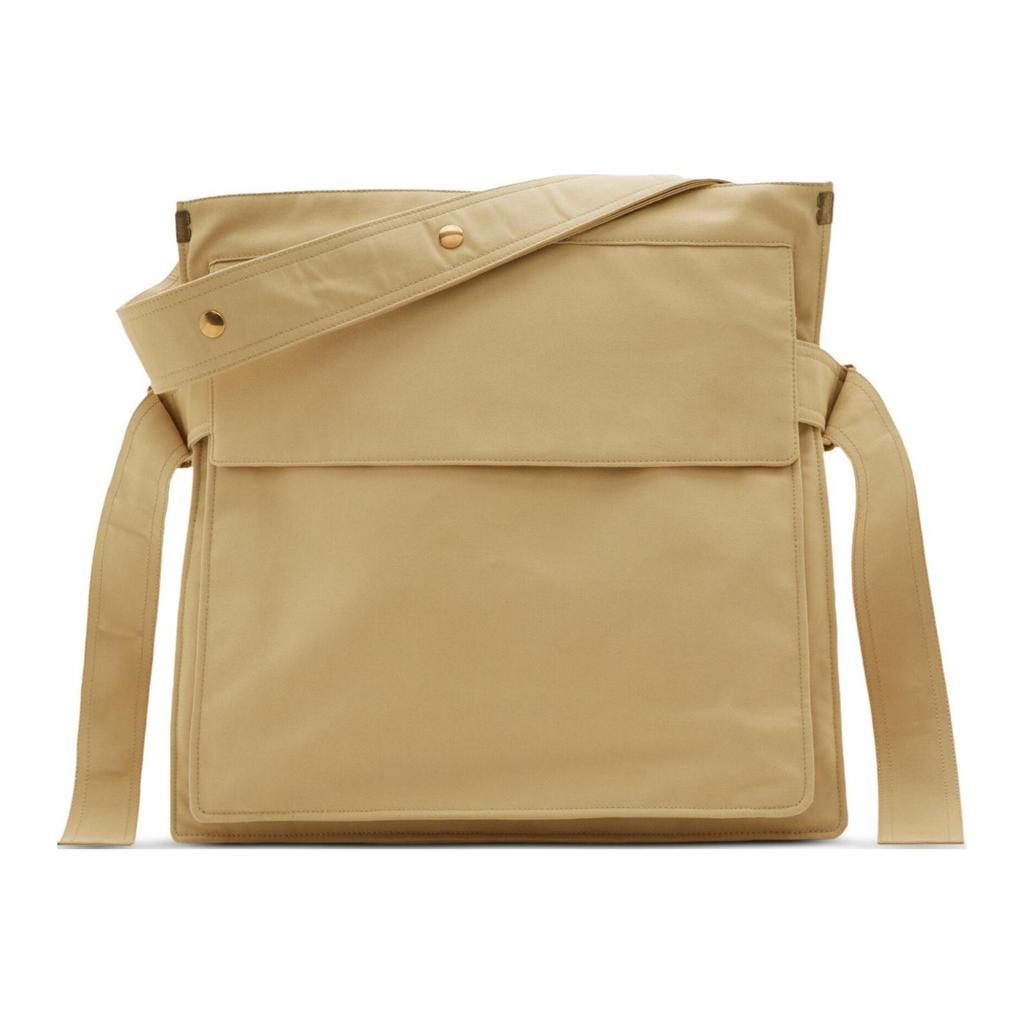 Burberry Solid Color Adjustable Strap Leather Shoulder Tote Bag Men bags Khaki 80945551