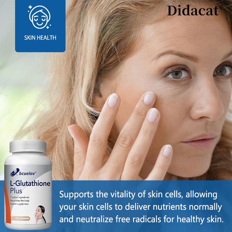 Bcuelov Glutathione Capsules Contains Glutathione Cysteine and Vitamin C to Boost Skin Health and Neutralize Free Radicals