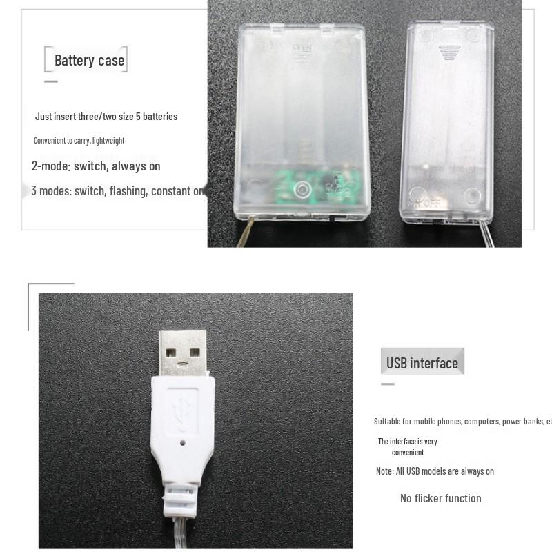 Мигающие светодиодные гирлянды на батарейках для наружного рождественского и свадебного украшения