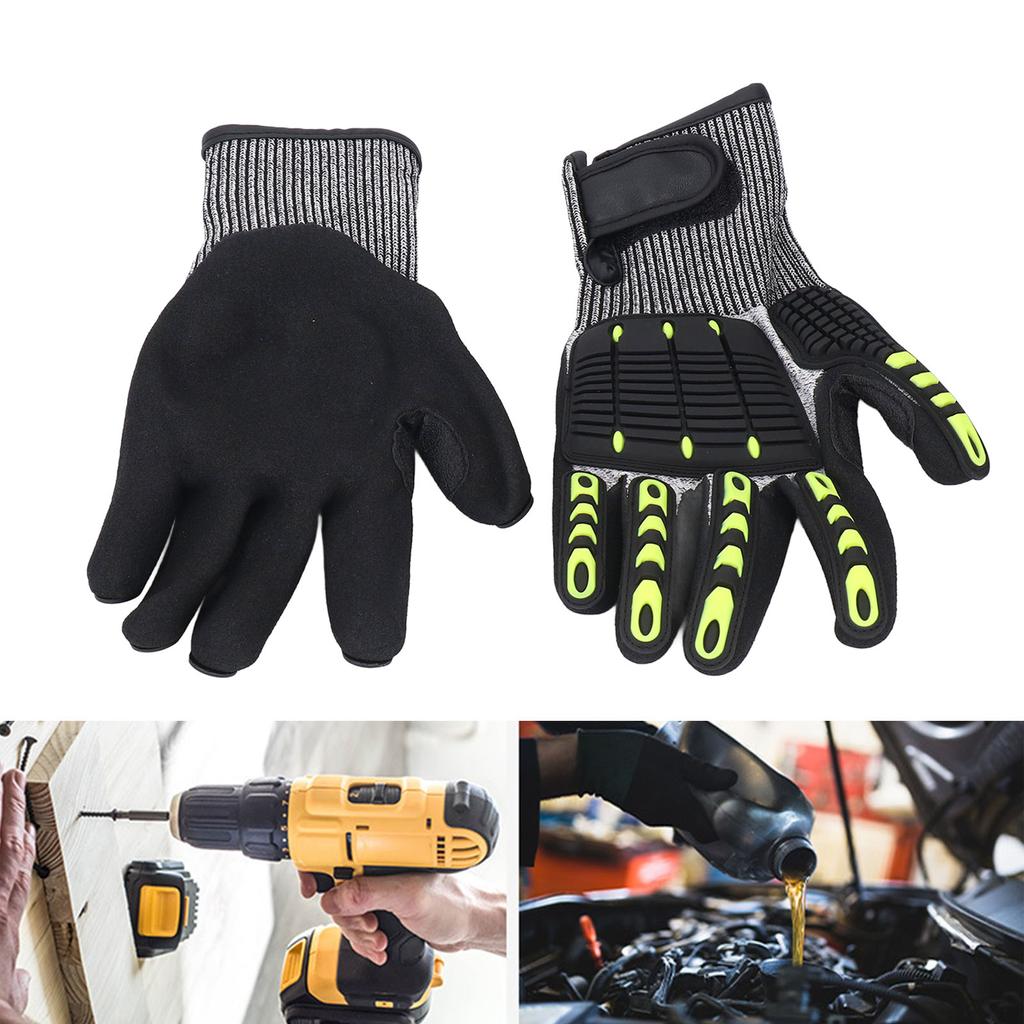 1 Pair Safety Work Gloves Impact Resistant Anti Slip Touch Screen Gloves for Gardening Mechanical Co