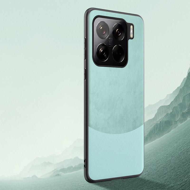 Роскошный чехол из сращивающейся кожи для телефона Xiaomi 15 Pro 14T 14 Pro Ultra Matte Anti-Shock с мягкой рамкой и задней крышкой