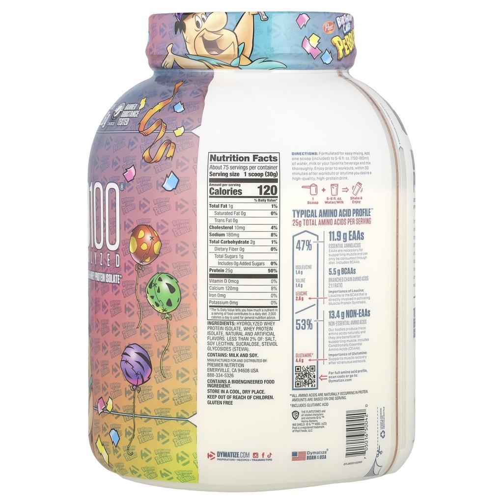 Hydrolyzed Iso100, 100% Whey Protein Isolate, Birthday Cake Pebbles, 2.3Kg(5Lbs)