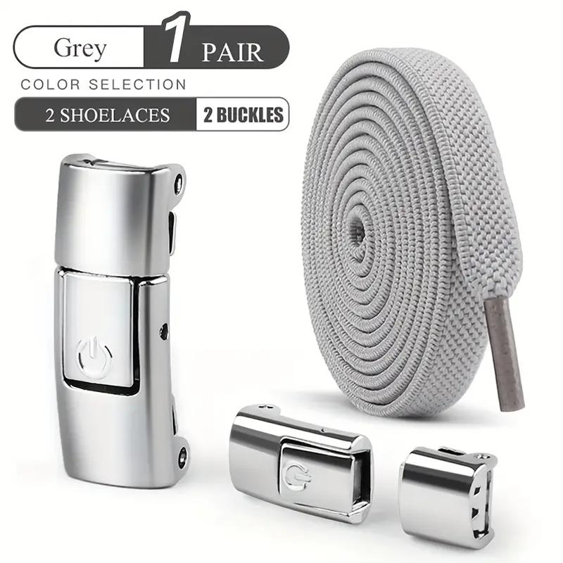 1 пара шнурков с застежкой-переключателем без завязывания, эластичная пряжка для шнурков без завязывания