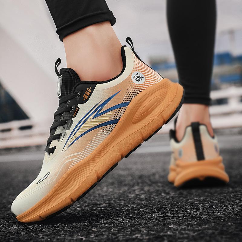 Новая легкая спортивная обувь для улицы осень мужская дышащая нескользящая обувь для бега на платформе универсальная кожаная обувь на шнуровке мужская