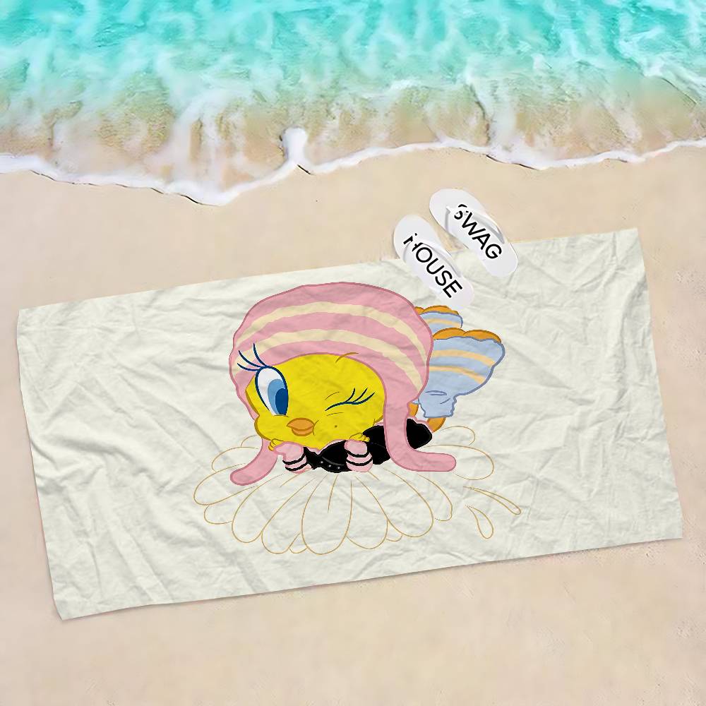 Cartoon Cute Bird Beach Towel Colorful Bath Towels for Girl Microfiber Quick Dry Sand Free Beach Yoga Spa Gym Pool