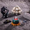 Creative Halloween Horror Skeleton Coffin Micro Landscape Ornaments Party Props Car Desk Decorations Diy Resin Accessories Gifts