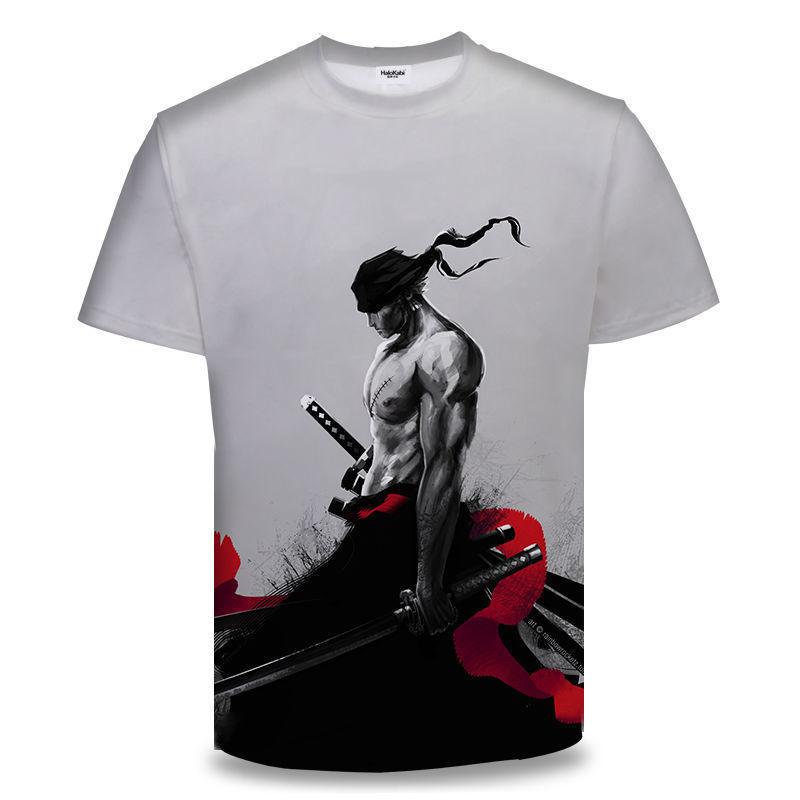 One Piece Zoro 3D Printing Anime Clothes Men's T-shirt Spring and Summer Short Sleeve Men's Trendy T-shirt Tops