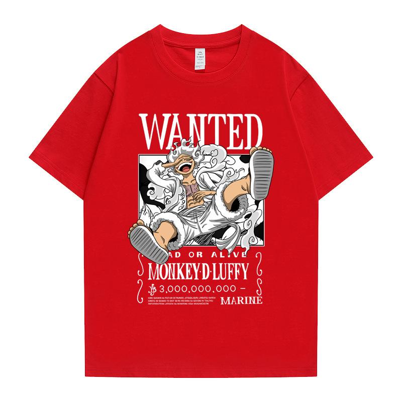 Японский Аниме Периферия ONE PIECE Ника Луффи Топы с коротким рукавом Мужские Осенние Подростковые Студенческие Футболки с круглым вырезом Графические Футболки