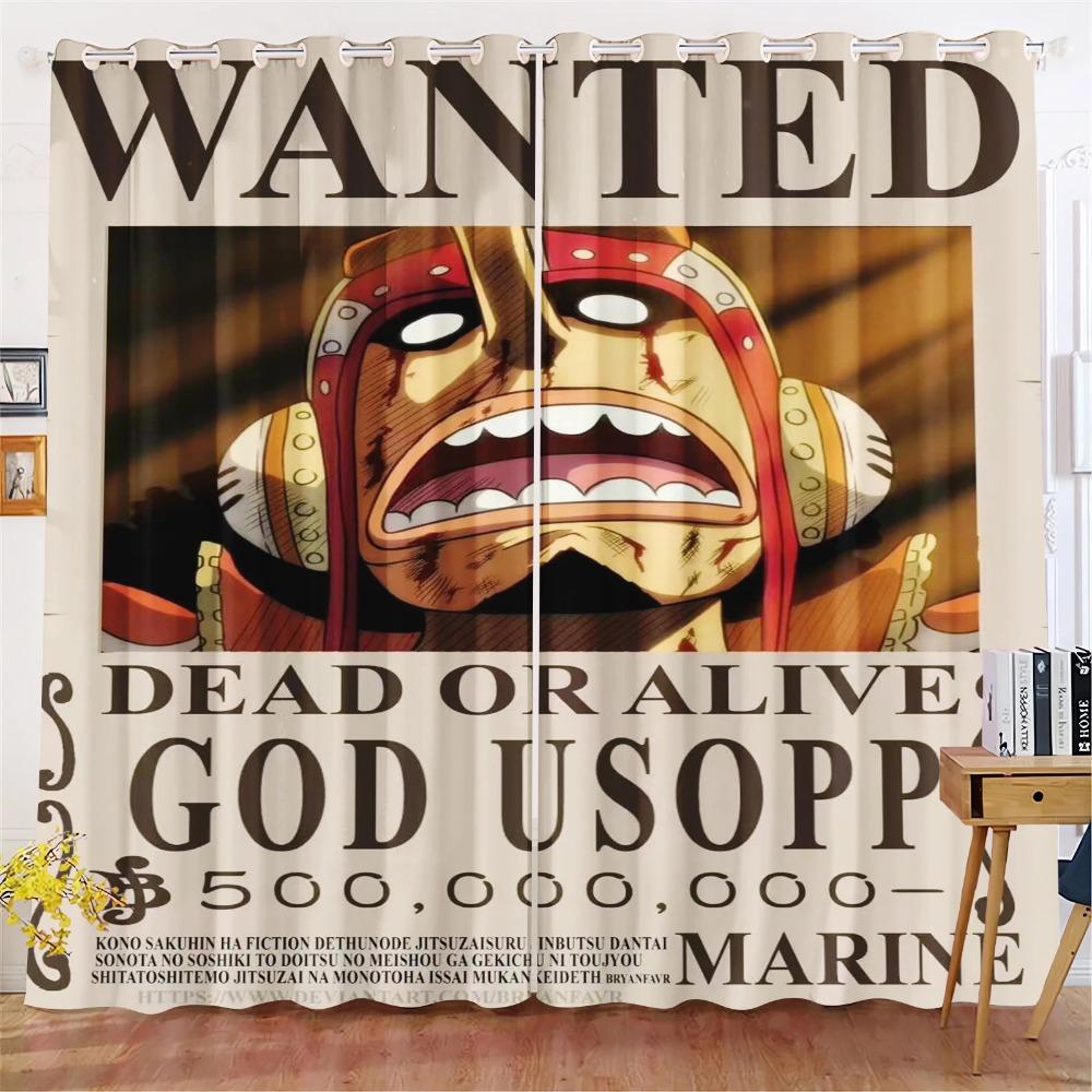 Мультяшные Занавески Обезьяна Д. Луффи Gear 5 One Piece Милая Печать Занавески для Дома Гостиная Спальня Защита от Тепла и Солнца