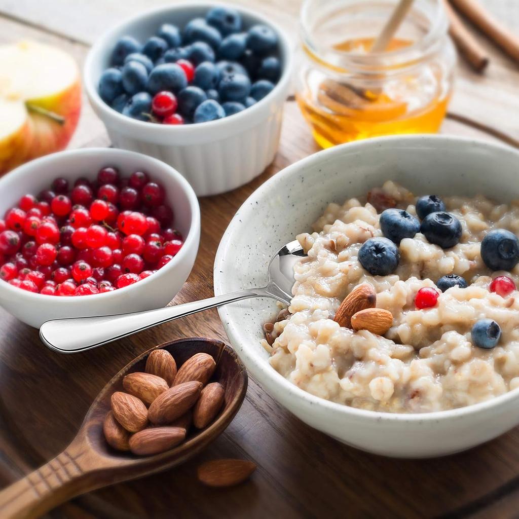 Ложки для супа, 12 предметов, круглые ложки для бульона из нержавеющей стали