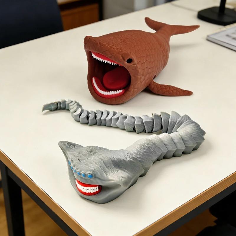 Блуп Морское Чудовище 3D Печатная Гибкая Сочлененная Игрушка-Антистресс – Пожиратель Морей Глубоководное Существо Коллекционная Настольная Игрушка для Снятия Стресса
