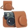 Защитный чехол для моментальной фотокамеры Fuji Instax Mini 41 с карманом для фотографий и регулируемым плечевым ремнем для компактной и портативной камеры., (коричневый)