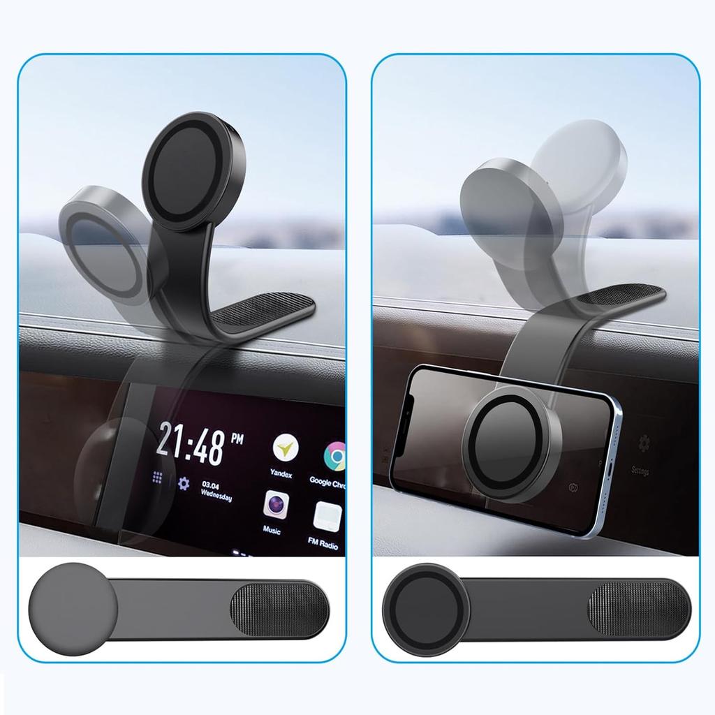 Ультратонкий магнитный автомобильный держатель для телефона, скрытое крепление на приборную панель, сильный магнит, минималистичный