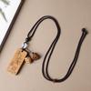 Jujube Wood Carved Mountain Ghost Necklace with Bagua Buckle and Seven Star Coin Pendant