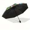 Stained Window Art: Medieval Sage with FlowersUmbrella, Portable 3-Fold Compact Umbrella for Men & Women Gift