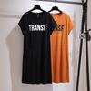 2XL~6XL Big Size Women Dress Letter Sleeveless T-shirt Skirt Loose Mid-length Dress Plus Size Women's Clothing