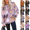 Women's Fall And Winter Halloween Printed Pullover Hooded Sweatshirt Long Sleeve Fashion Sweatshirt