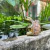 Fishing Turtle Statue Resin Figurine Animal Sculpture Garden Decor Lifelike Design Outdoor Ornament