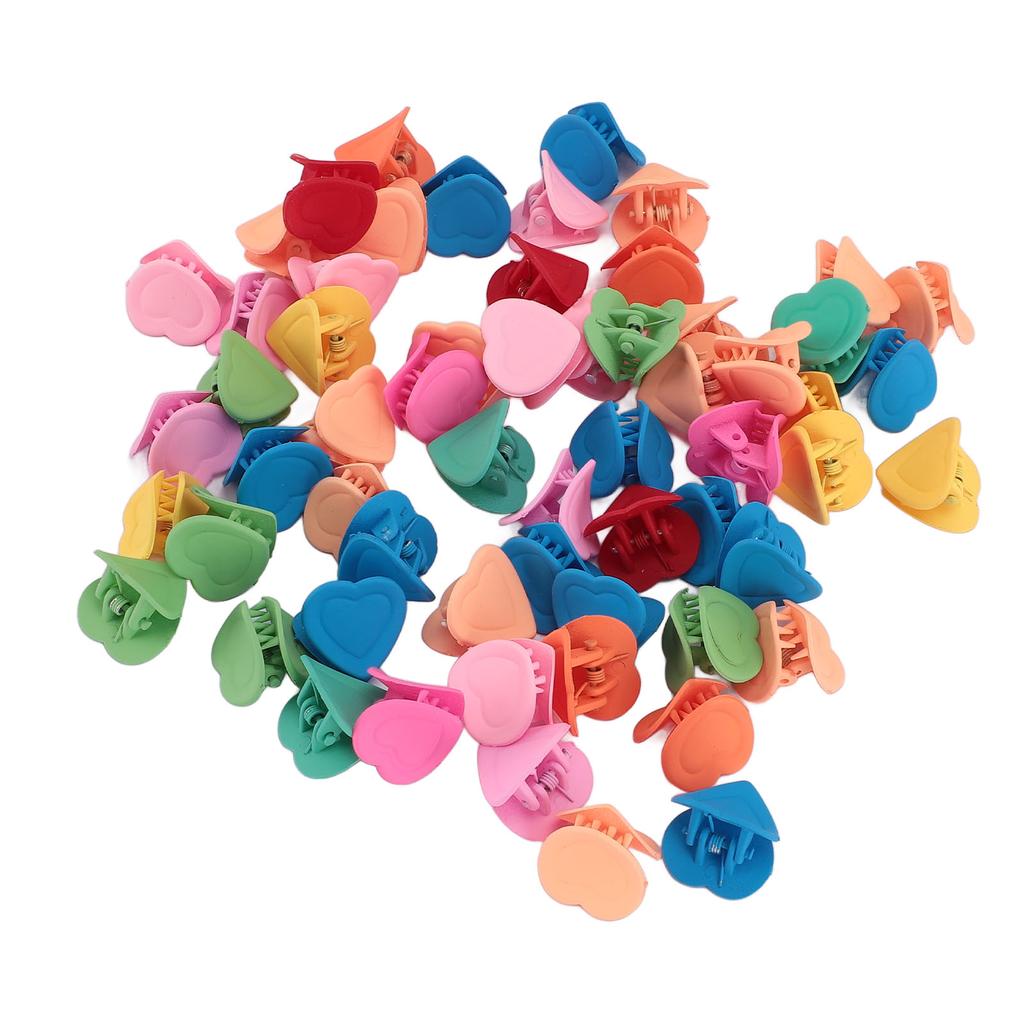 100pcs Mini Heart Claw Clips Tiny Cute Hairpin Hair Decoration Accessories Children Colorful Hair Cl