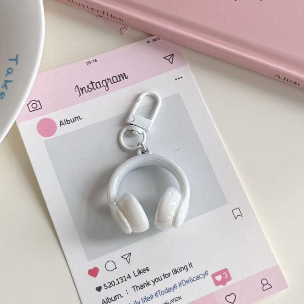 5 шт. акриловый брелок в форме гарнитуры, забавный брелок для ключей автомобиля, милый кулон в форме наушников, украшение для ключей