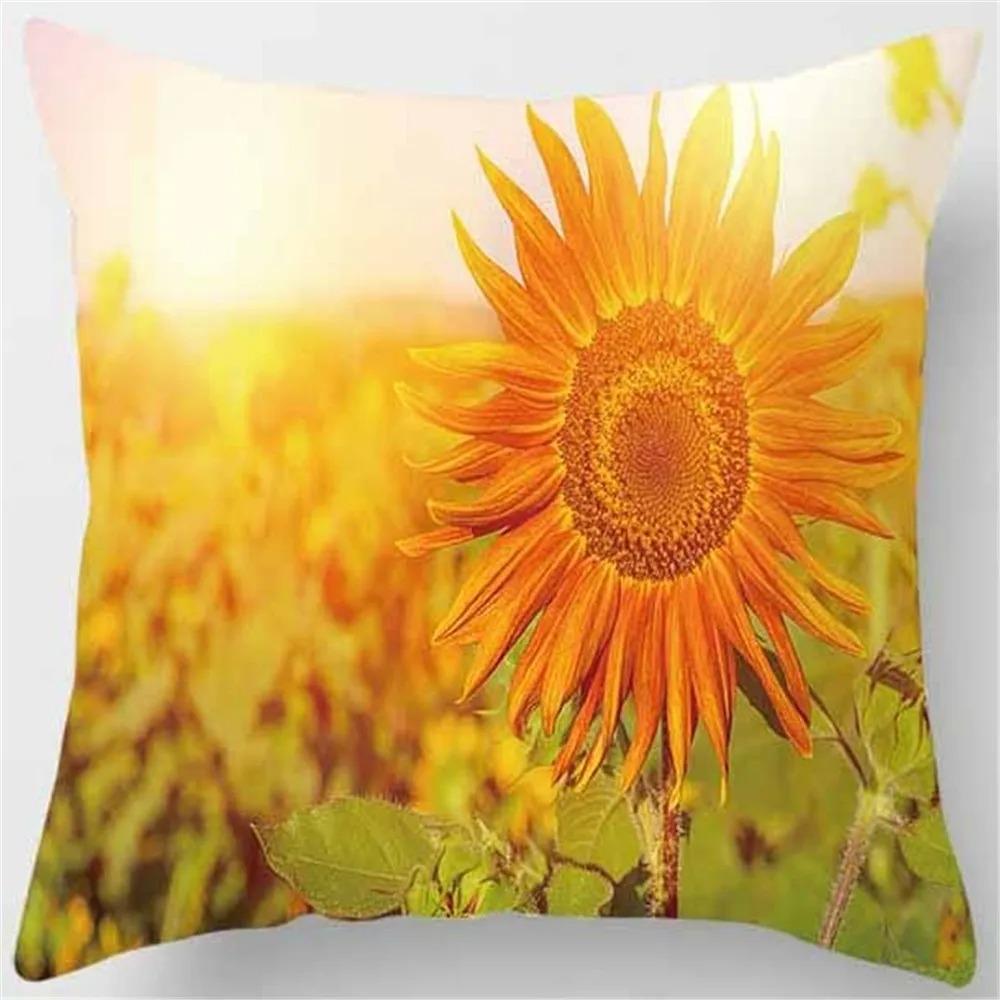 Sunflower Decorative Pillowcase Office Living Room Car Ornaments Home Pillowcase