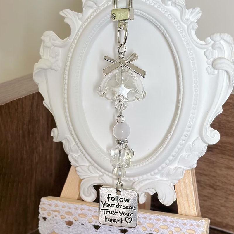 Sweet Christmas Tree Drift Bottle Four-Leaf Clover Pendant Phone Strap Keychain Exquisite Backpack Decoration Accessories Gifts