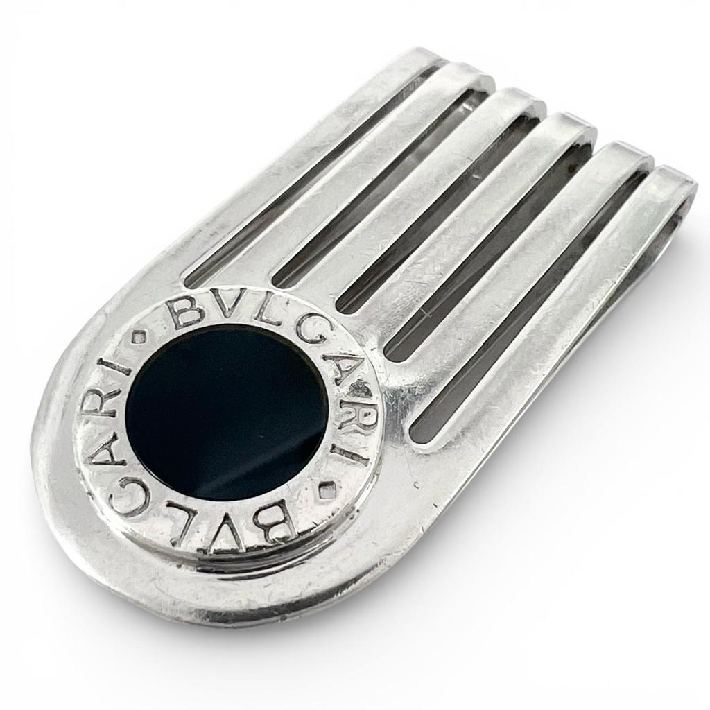 Great BVLGARI Money clip Bvlgari Man Slit Silver SV925 mens Used