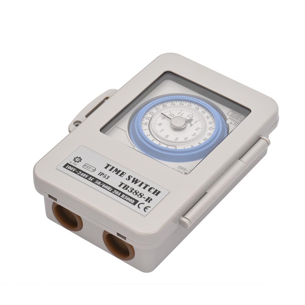 Mechanical 24 Hours Timer Switch IP53 Programmable Electrical Timer Switch Box AC 100-240V 15 Minutes Interval 96 Times ON/ OFF3