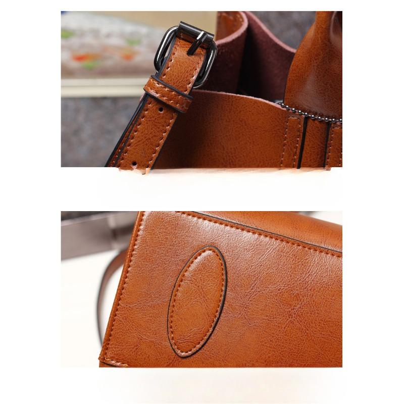 Женская сумка из натуральной кожи, сумка-тоут на одно плечо, модная женская сумка «все в одном» большой вместимости