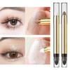 Eye Shadow Stick, Eye Shadow Lying Silkworm Pencil Crayon, Long Term Waterproof Eye Brightening Stick, With Blending Brush