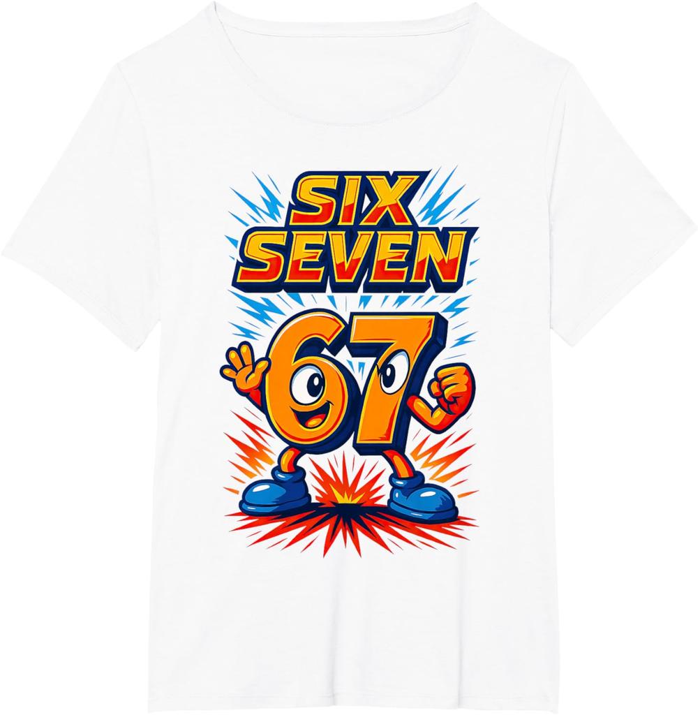 Fashion 67 Print Kids T-shirt Summer Short Sleeves Harajuku Streetwear Outdoor Casual Boys Clothing T-shirt Girl Tees Top