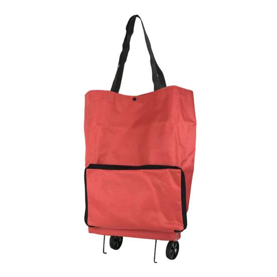 Folding Shopping Cart Trolley Bag with Wheels Large Capacity Foldable Design Waterproof Shopping Bag Portable Hand-Pulling Grocery Bag