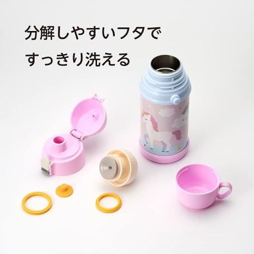 Детская бутылка для воды Doshisha 2-в-1, 600 мл, Розовый единорог