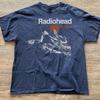 Radiohead Kid A Альбомы Группа Тур Темно-синяя Унисекс Футболка Репринт S-5XL KH13759 Унисекс Футболка