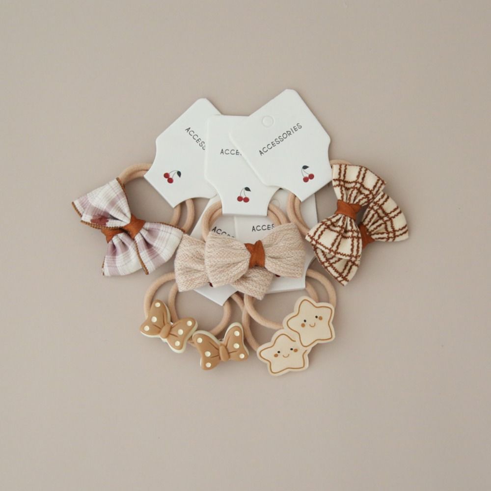 10Pcs Cute Elastic Rubber Band Kids Girls Bows Flower Headdress Scrunchies Hair Ties Bowknot