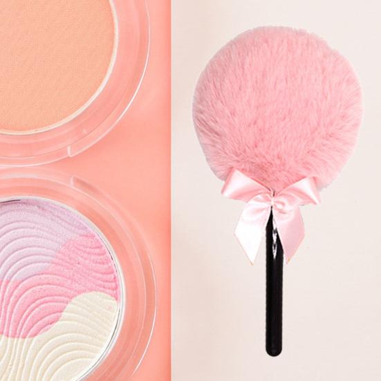 Пуховка для пудры Yousheng с ручкой, многоразовая, для длинных волос, в форме леденца, портативная, для ежедневного использования